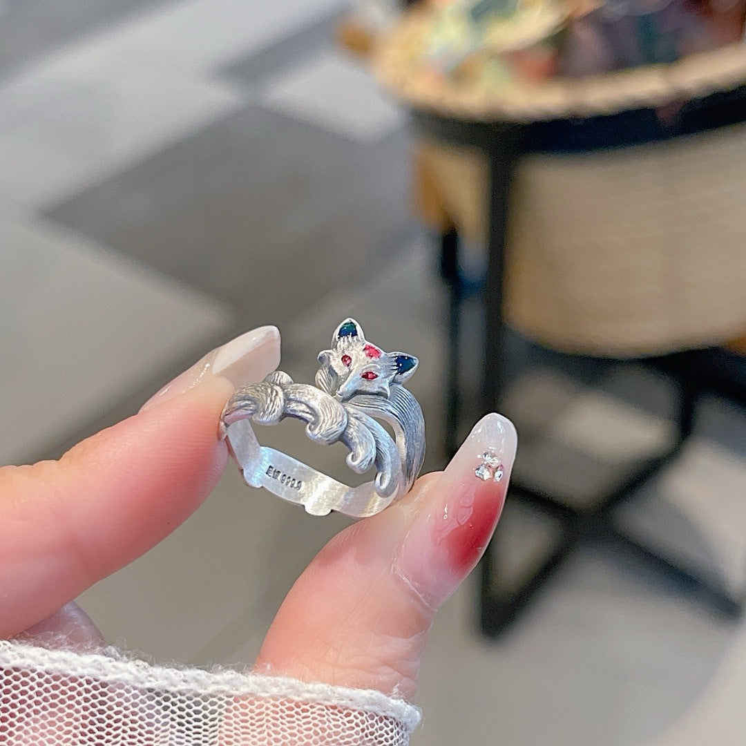 Nine-Tailed Fox Love Charm Ring - close-up