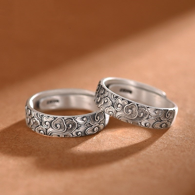 Auspicious Cloud Adjustable Silver Ring