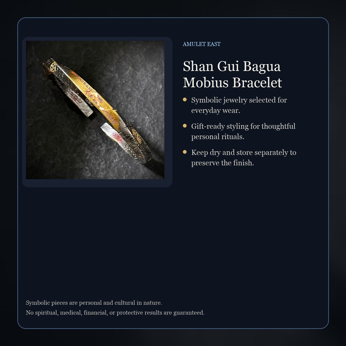 Shan Gui Bagua Mobius Bracelet symbolic jewelry details
