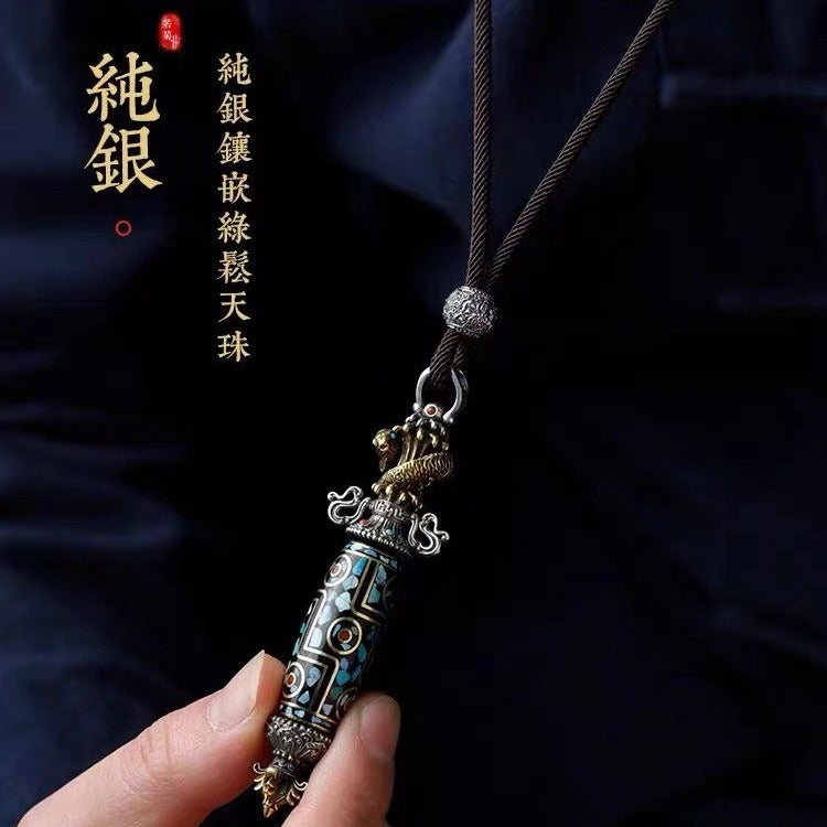 Vajra Dzi Pendant Necklace | Symbolic Guardian Pendant - Amulet East