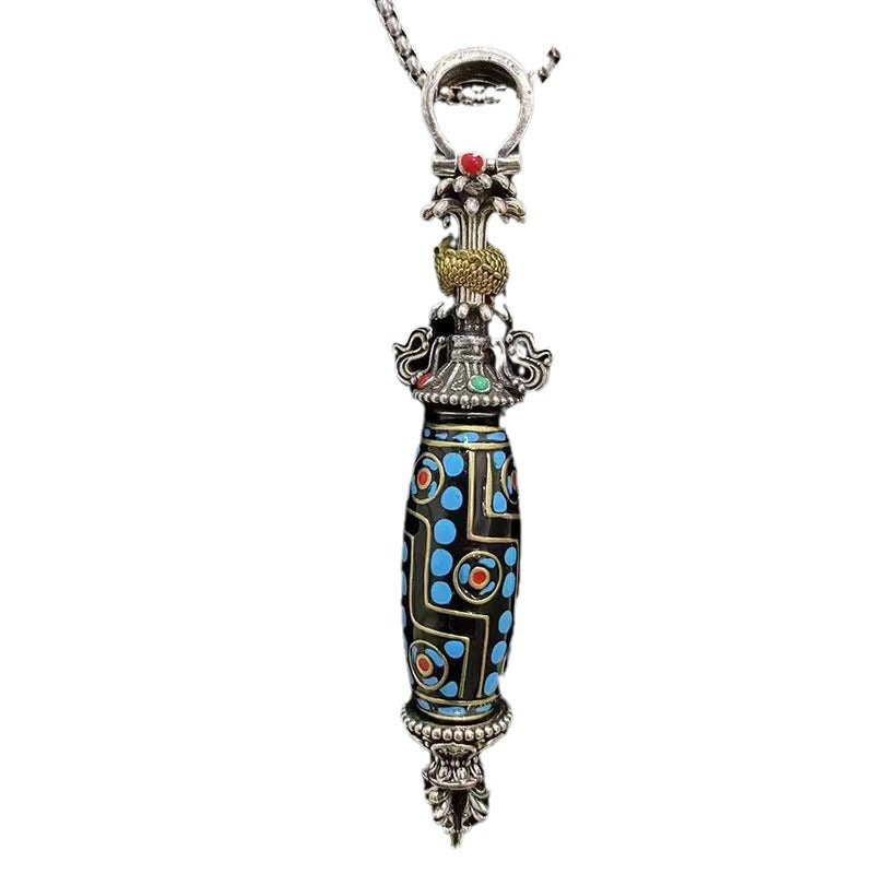 Vajra Dzi Pendant Necklace | Symbolic Guardian Pendant - Amulet East