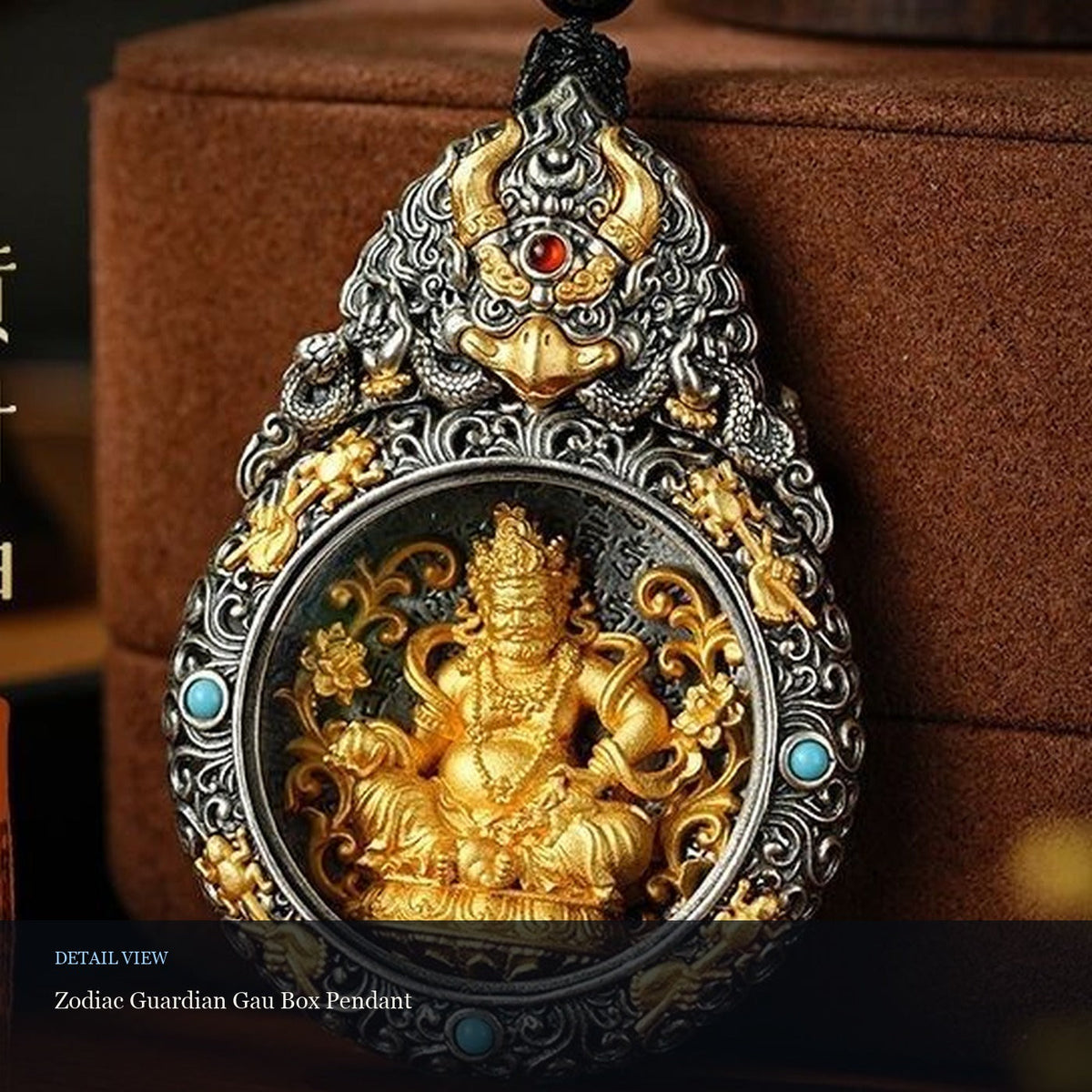 Zodiac Guardian Gau Box Pendant detail view
